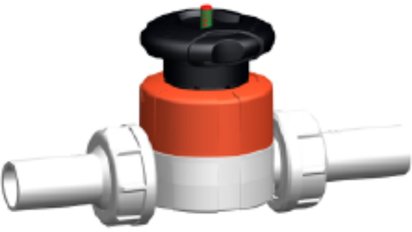 514 Diaphragm Valve Socket Fusion Union PVDF/PTFE/FKM