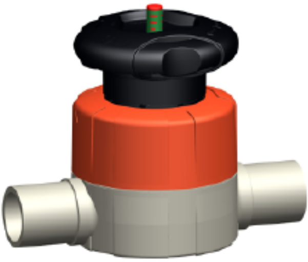 515 Diaphragm Valve Socket Fusion Spigot, PP-H/NBR
