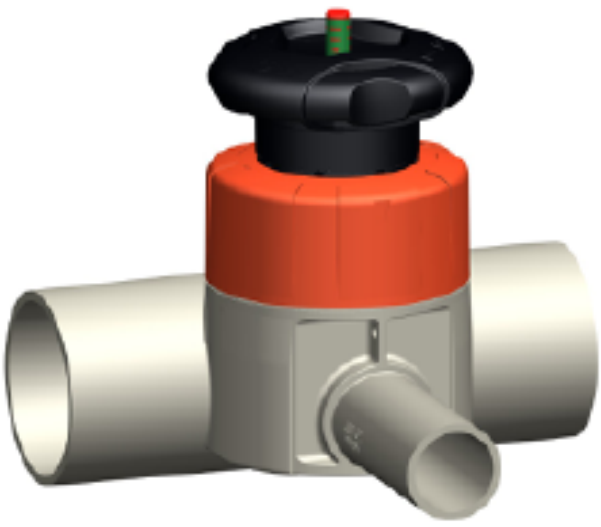 POU TYPE 519 ZERO STATIC DIAPHRAGM VALVE - 5/8 FLRx3/4" SANITARY, PP/EPDM
